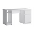 Skrivebord Fribax 135x75 cm - Hvit matt - 1 dør - 1 skuff