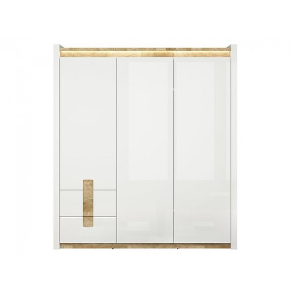 Garderobeskap Alameda 180x201 cm - 3 dører - med belysning