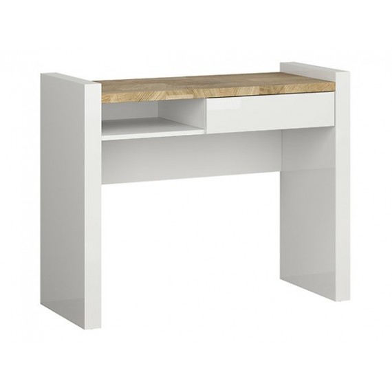 Sminkebord Alameda 100x80,5 cm - Hvit Høyglans - Eikelook