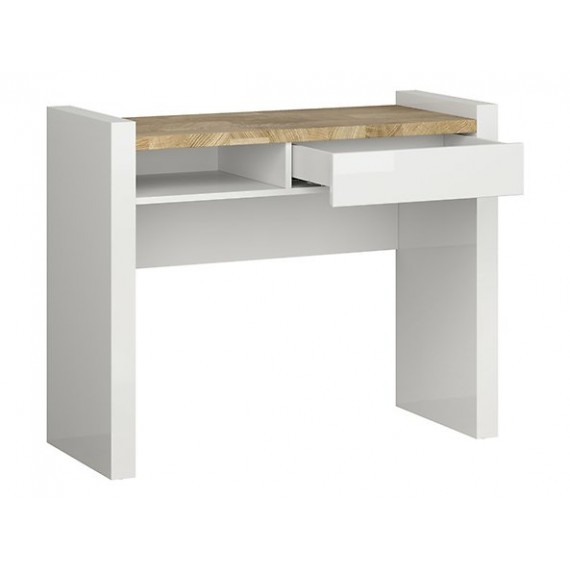 Sminkebord Alameda 100x80,5 cm - Hvit Høyglans - Eikelook