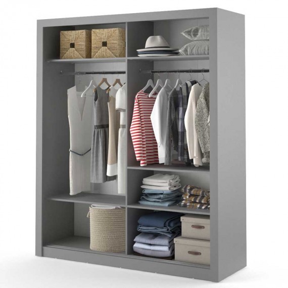 Garderobeskap Arti 180x215 cm - grå