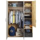 Garderobe Qubic 130 x 195 cm - Trelook - 3 dører - 1 skuff - LED