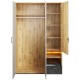 Garderobe Qubic 130 x 195 cm - Trelook - 3 dører - 1 skuff - LED