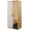 Garderobe Qubic 90 x 195 cm - Trelook - 2 dører - 1 skuff - LED