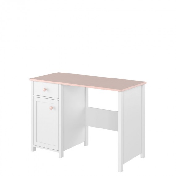 Skrivebord Luna 110 x 76 cm - Hvit matt - Rosa