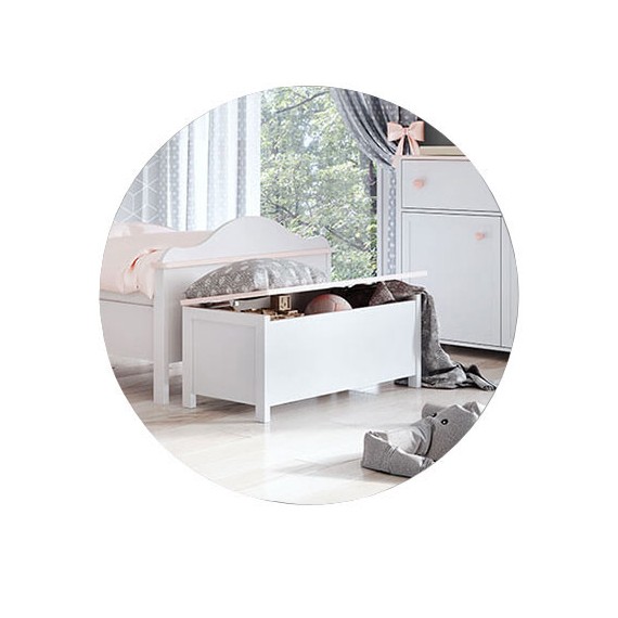 Benk Luna 99 x 39 cm - Hvit matt - Rosa