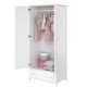 Garderobe Luna 85 x 196 cm - Hvit matt - Rosa - 2 dører - 1 skuff