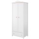 Garderobe Luna 85 x 196 cm - Hvit matt - Rosa - 2 dører - 1 skuff