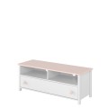 TV-benk Luna 120 x 46 cm - Hvit matt - Rosa - 1 skuff