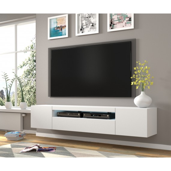 TV-benk Aura 200x42 cm - hvit matt