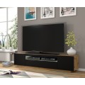 TV-benk Aura 200x42 cm - Eikelook - Svart matt