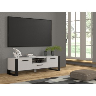 TV-benk Nuka 160x48 cm - hvit matt - svart matt