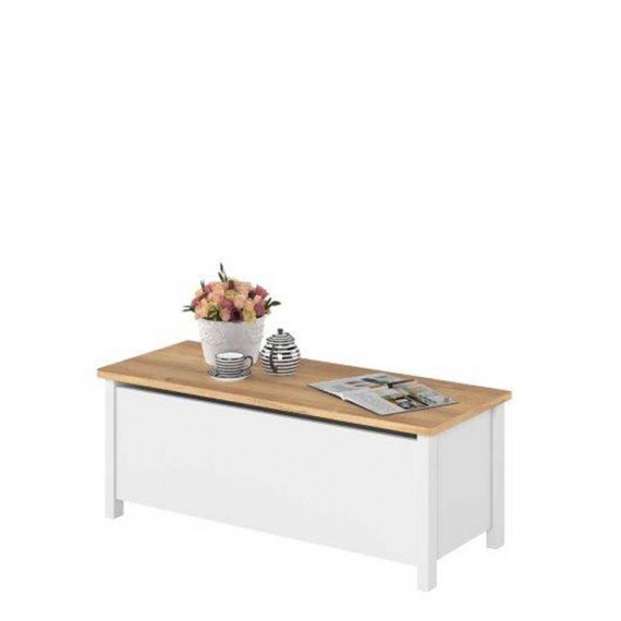 Benk Story 99 x 39 cm - Hvit matt - Eik