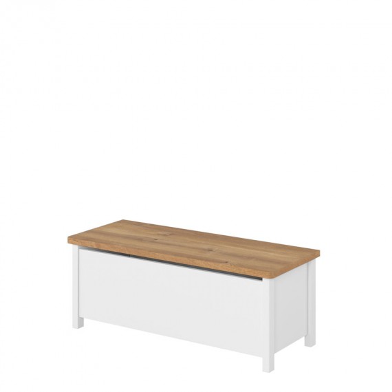 Benk Story 99 x 39 cm - Hvit matt - Eik