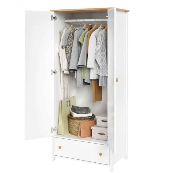 Garderobeskap Story 85 x 196 cm - 2 dører - 1 skuff