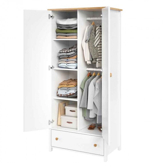 Garderobeskap Story 85x196 cm - 2 dører - 1 skuff