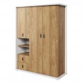 Garderobe Simi 150x200 cm - hvit matt - eik - 3 dører - 2 skuffer