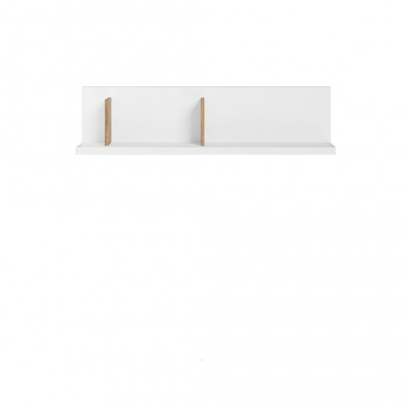 Hylle Simi 120x30 cm - hvit matt -eik