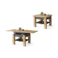 Sofabord CLEO 75-150 cm - eik artisan - antrasitt