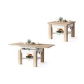 Sofabord Cleo 75-150x75 cm - eik sonoma - hvit matt - hev/senk