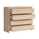 Kommode Matera 105x92 cm - Eik sonoma - 4 skuffer