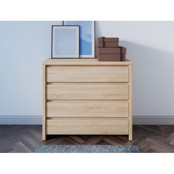 Kommode Matera 105x92 cm - Eik sonoma - 4 skuffer