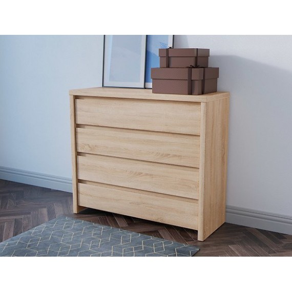 Kommode KASPIAN 105x92 cm - eik sonoma - 4 skuffer