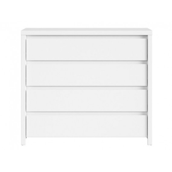 Kommode KASPIAN 105x92 cm - hvit matt - 4 skuffer