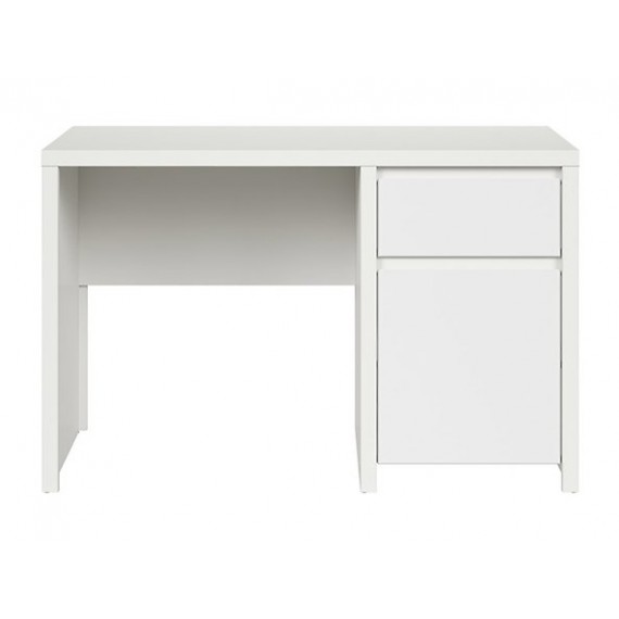 Skrivebord KASPIAN 120x77 cm - hvit matt - 1 dør - 1 skuff