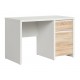 Skrivebord KASPIAN 120x77 cm - hvit matt - eik sonoma - 1 dør - 1 skuff