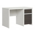 Skrivebord Jacky 120x77 cm - Hvit matt - Wenge - 1 dør - 1 skuff