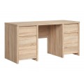 Skrivebord KASPIAN 160x77 cm - eik sonoma - 2 dører - 2 skuffer