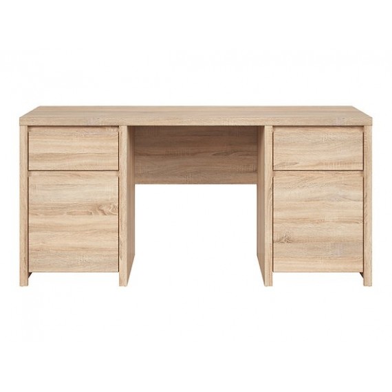 Skrivebord KASPIAN 160x77 cm - eik sonoma - 2 dører - 2 skuffer