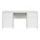 Skrivebord Saga 160x77 cm - Hvit matt - 2 dører - 2 skuffer