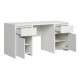 Skrivebord Saga 160x77 cm - Hvit matt - 2 dører - 2 skuffer