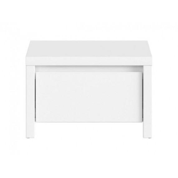 Nattbord Saga 51x34 cm - Hvit matt - 1 skuff