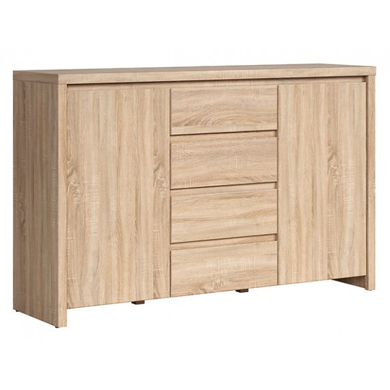 Skjenk Matera 144x92 cm - Eik sonoma - 2 dører - 4 skuffer