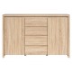 Skjenk KASPIAN 144x92 cm - eik sonoma - 2 dører - 4 skuffer