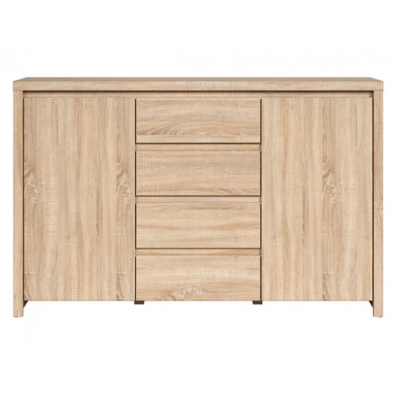 Skjenk Matera 144x92 cm - Eik sonoma - 2 dører - 4 skuffer