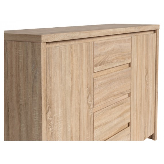 Skjenk KASPIAN 144x92 cm - eik sonoma - 2 dører - 4 skuffer