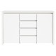 Skjenk Saga 144x92 cm - Hvit matt - 2 dører - 4 skuffer