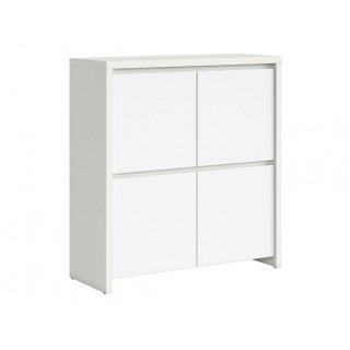 Skap Saga 105x113 cm - Hvit matt - 4 dører