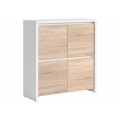 Skap KASPIAN 105x113 cm - hvit matt - eik sonoma - 4 dører