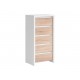 Kommode KASPIAN 56x113 cm - hvit matt - eik sonoma - 5 skuffer