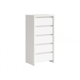 Kommode Saga 56x113 cm - Hvit matt - 5 skuffer