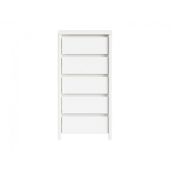 Kommode Saga 56x113 cm - Hvit matt - 5 skuffer