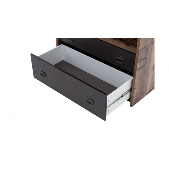 Reol Fargo 90x140 cm - Grå - Trelook - 2 skuffer