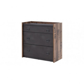 Kommode Fargo 90x90 cm - Grå - Trelook - 3 skuffer