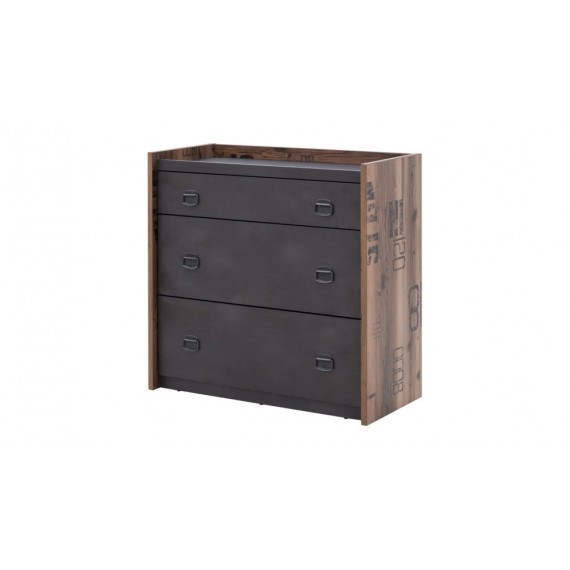 Kommode Fargo 90x90 cm - Grå - Trelook - 3 skuffer