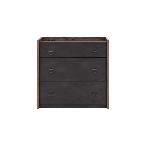 Kommode Fargo 90x90 cm - Grå - Trelook - 3 skuffer